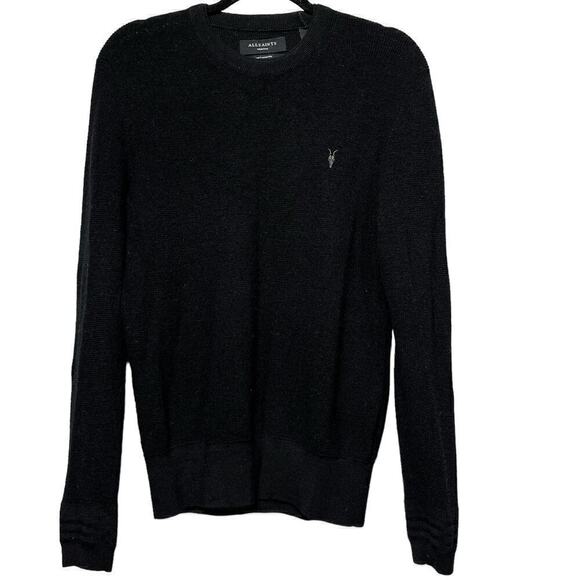 ALLSAINTS Ivar Merino Crew Neck Ramskull Sweater / Size-Medium - Picture 2 of 15